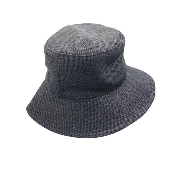 Nordstrom Gray Woven Wide Brimmed Bucket Sun Hat Classic Summer Resort Travel - Picture 4 of 7